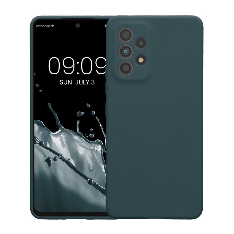 Laptop, Telefoane si Tablete - Telefoane mobile si accesorii - Accesorii Telefoane - Huse telefoane - Husa Kwmobile pentru Samsung Galaxy A53 5G, anti-alunecare, silicon, ardezie inchisa - Infinity.ro
