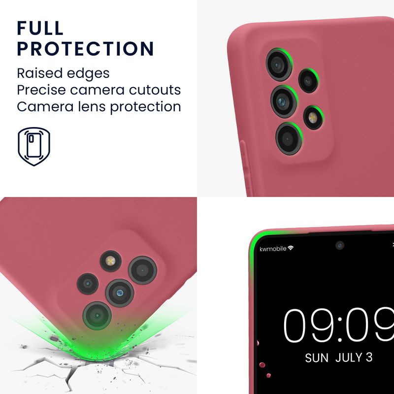Laptop, Telefoane si Tablete - Telefoane mobile si accesorii - Accesorii Telefoane - Huse telefoane - Husa Kwmobile pentru Samsung Galaxy A53 5G, anti-alunecare, protectie la zgarieturi, silicon, roz - Infinity.ro