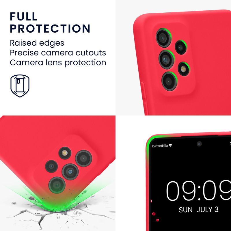 Laptop, Telefoane si Tablete - Telefoane mobile si accesorii - Accesorii Telefoane - Huse telefoane - Husa Kwmobile pentru Samsung Galaxy A53 5G, anti-alunecare, silicon, roz neon - Infinity.ro