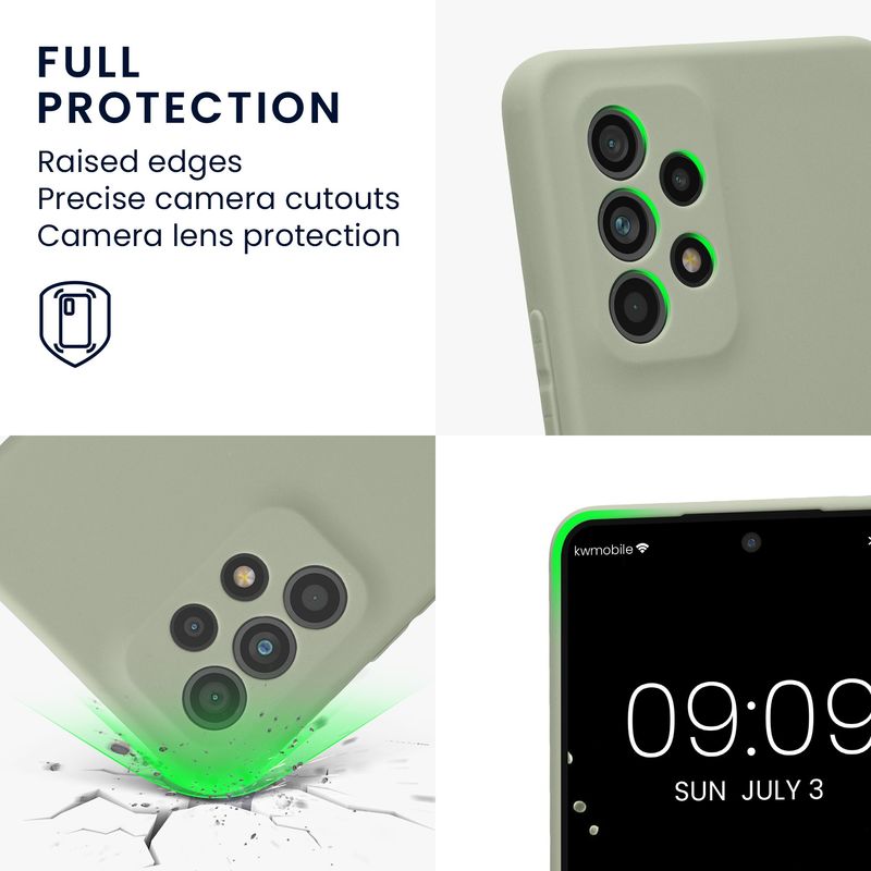 Laptop, Telefoane si Tablete - Telefoane mobile si accesorii - Accesorii Telefoane - Huse telefoane - Husa Kwmobile pentru Samsung Galaxy A53 5G, anti-alunecare, silicon, verde, gri - Infinity.ro
