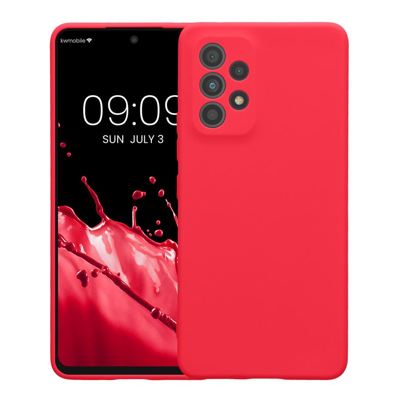 Laptop, Telefoane si Tablete - Telefoane mobile si accesorii - Accesorii Telefoane - Huse telefoane - Husa Kwmobile pentru Samsung Galaxy A53 5G, anti-alunecare, silicon, roz neon - Infinity.ro