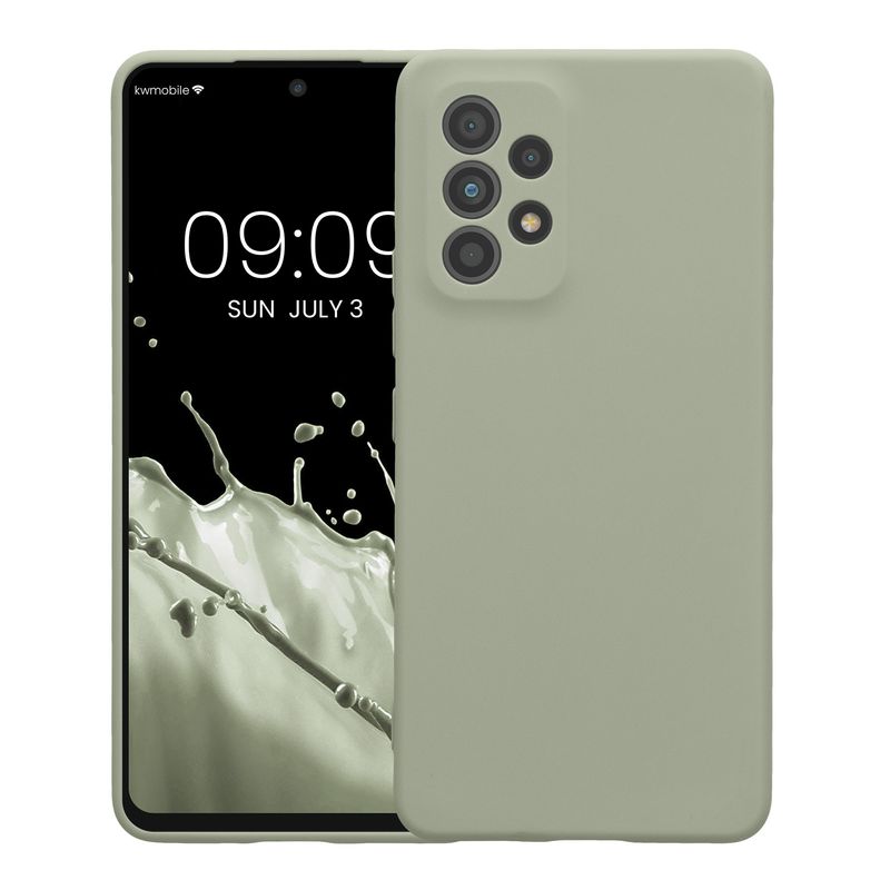 Laptop, Telefoane si Tablete - Telefoane mobile si accesorii - Accesorii Telefoane - Huse telefoane - Husa Kwmobile pentru Samsung Galaxy A53 5G, anti-alunecare, silicon, verde, gri - Infinity.ro