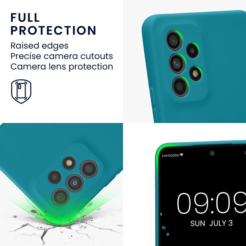 Laptop, Telefoane si Tablete - Telefoane mobile si accesorii - Accesorii Telefoane - Huse telefoane - Husa Kwmobile pentru Samsung Galaxy A53 5G, anti-alunecare, silicon, turcoaz mat - Infinity.ro