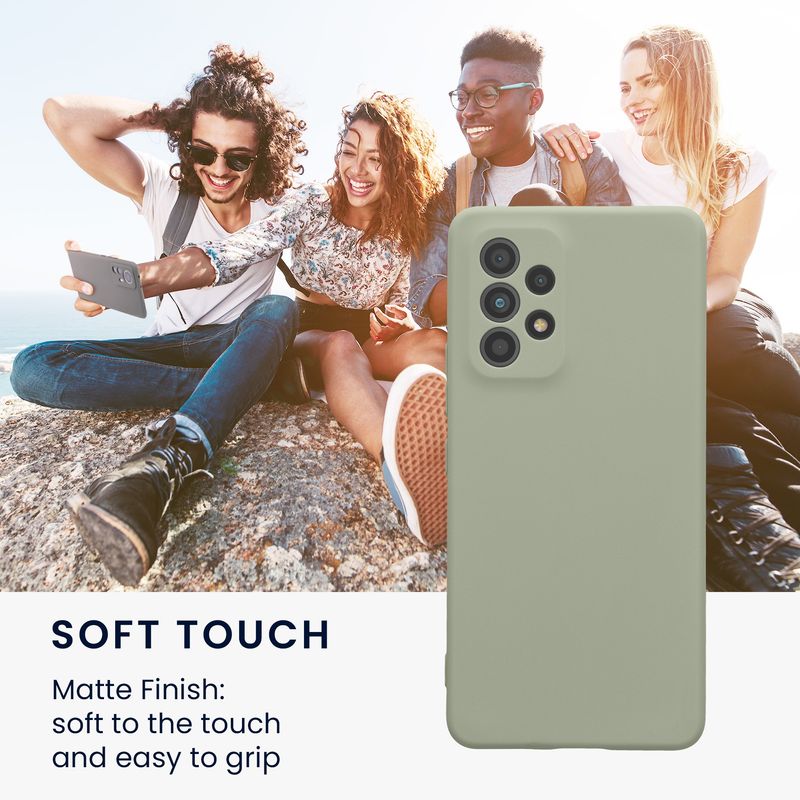 Laptop, Telefoane si Tablete - Telefoane mobile si accesorii - Accesorii Telefoane - Huse telefoane - Husa Kwmobile pentru Samsung Galaxy A53 5G, anti-alunecare, silicon, verde, gri - Infinity.ro