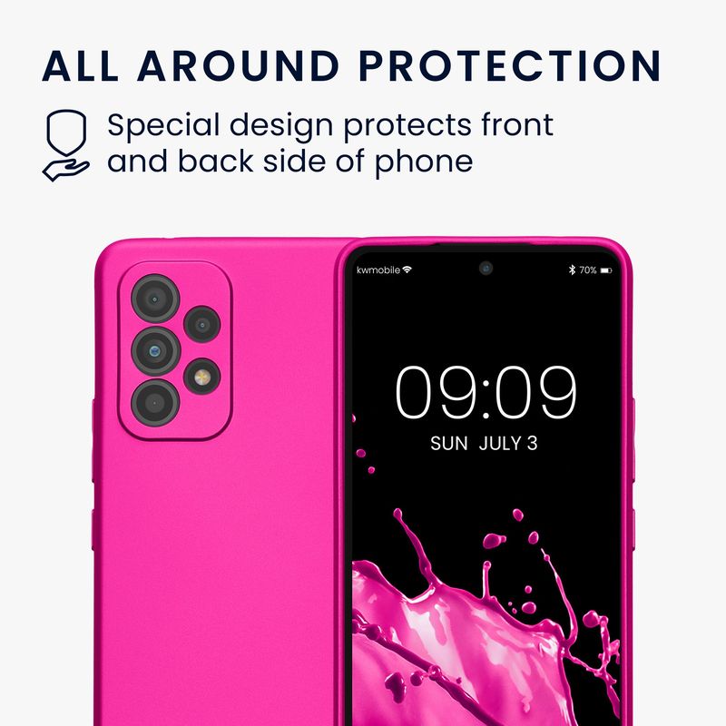 Laptop, Telefoane si Tablete - Telefoane mobile si accesorii - Accesorii Telefoane - Huse telefoane - Husa Kwmobile pentru Samsung Galaxy A53 5G, anti-alunecare, silicon, roz metalizat - Infinity.ro