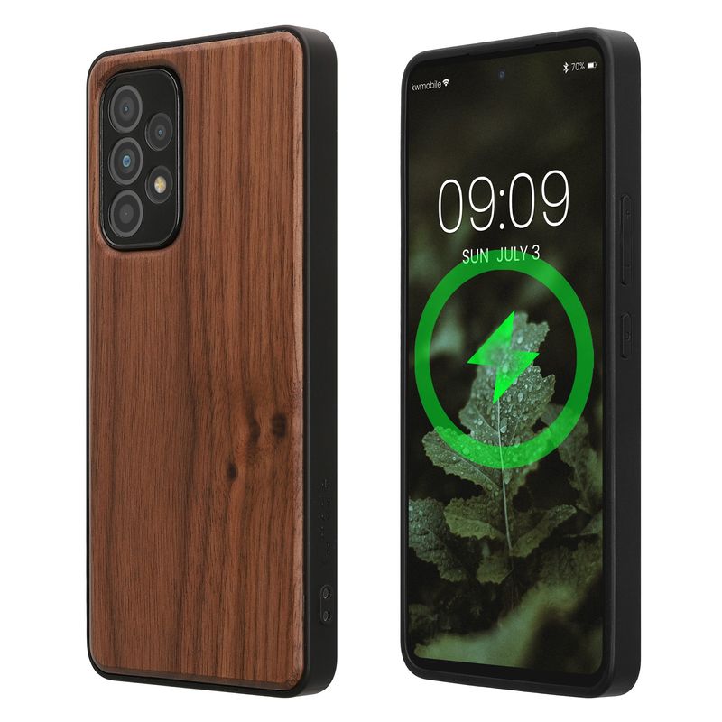Laptop, Telefoane si Tablete - Telefoane mobile si accesorii - Accesorii Telefoane - Huse telefoane - Husa Kwmobile pentru Samsung Galaxy A53 5G, compatibilitate MagSafe, lemn, TPU, maro - Infinity.ro