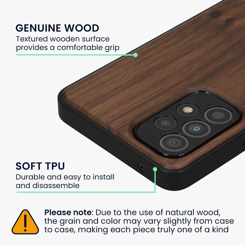 Laptop, Telefoane si Tablete - Telefoane mobile si accesorii - Accesorii Telefoane - Huse telefoane - Husa Kwmobile pentru Samsung Galaxy A53 5G, compatibilitate MagSafe, lemn, TPU, maro - Infinity.ro