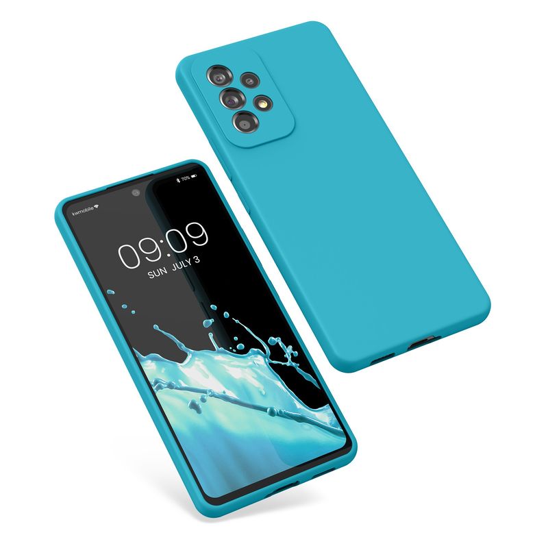 Laptop, Telefoane si Tablete - Telefoane mobile si accesorii - Accesorii Telefoane - Huse telefoane - Husa Kwmobile pentru Samsung Galaxy A53 5G, incarcare wireless, silicon, albastru glaciar - Infinity.ro