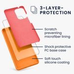 Laptop, Telefoane si Tablete - Telefoane mobile si accesorii - Accesorii Telefoane - Huse telefoane - Husa Kwmobile pentru Samsung Galaxy A53 5G, incarcare wireless, anti-alunecare, silicon, portocaliu - Infinity.ro