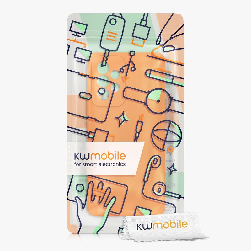 Laptop, Telefoane si Tablete - Telefoane mobile si accesorii - Accesorii Telefoane - Huse telefoane - Husa Kwmobile pentru Samsung Galaxy A53 5G, incarcare wireless, anti-alunecare, silicon, portocaliu - Infinity.ro