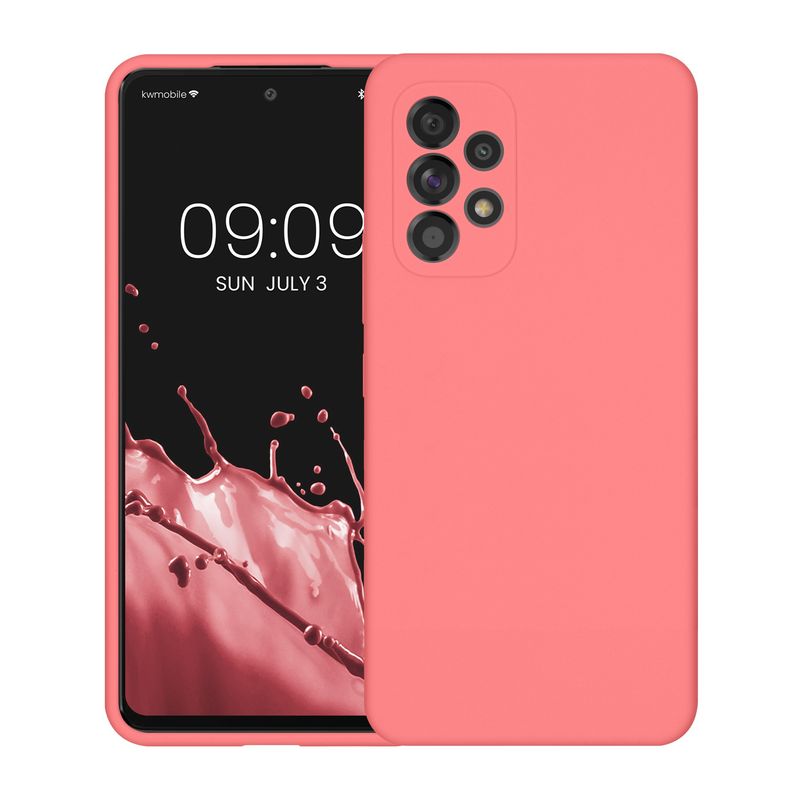 Laptop, Telefoane si Tablete - Telefoane mobile si accesorii - Accesorii Telefoane - Huse telefoane - Husa Kwmobile pentru Samsung Galaxy A53 5G, incarcare wireless, silicon, coral - Infinity.ro