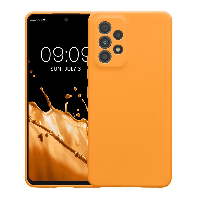 Laptop, Telefoane si Tablete - Telefoane mobile si accesorii - Accesorii Telefoane - Huse telefoane - Husa Kwmobile pentru Samsung Galaxy A53 5G, protectie la zgarieturi, silicon, portocaliu - Infinity.ro