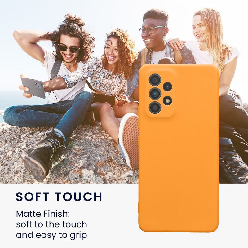 Laptop, Telefoane si Tablete - Telefoane mobile si accesorii - Accesorii Telefoane - Huse telefoane - Husa Kwmobile pentru Samsung Galaxy A53 5G, protectie la zgarieturi, silicon, portocaliu - Infinity.ro