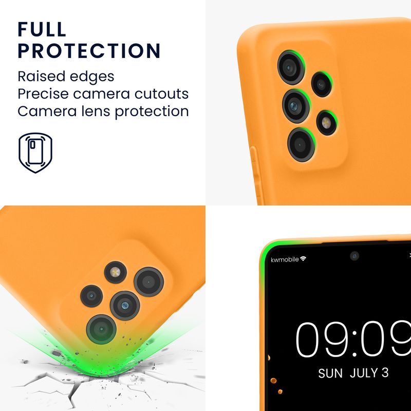 Laptop, Telefoane si Tablete - Telefoane mobile si accesorii - Accesorii Telefoane - Huse telefoane - Husa Kwmobile pentru Samsung Galaxy A53 5G, protectie la zgarieturi, silicon, portocaliu - Infinity.ro