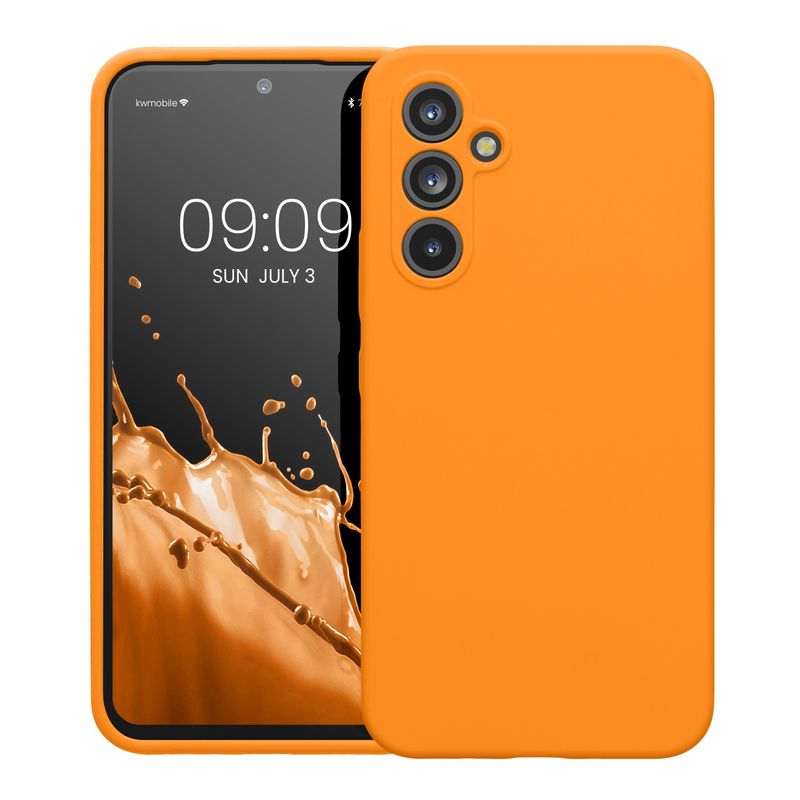 Laptop, Telefoane si Tablete - Telefoane mobile si accesorii - Accesorii Telefoane - Huse telefoane - Husa Kwmobile pentru Samsung Galaxy A54 5G, anti-alunecare, anti-amprenta, silicon, portocaliu - Infinity.ro