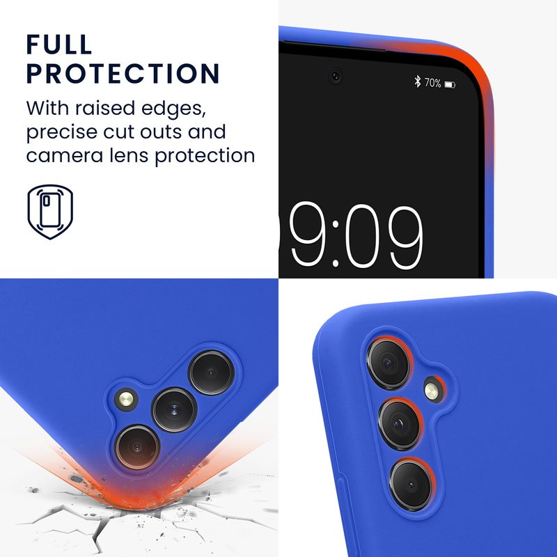 Laptop, Telefoane si Tablete - Telefoane mobile si accesorii - Accesorii Telefoane - Huse telefoane - Husa Kwmobile pentru Samsung Galaxy A54 5G, anti-alunecare, anti-amprenta, silicon, albastru - Infinity.ro