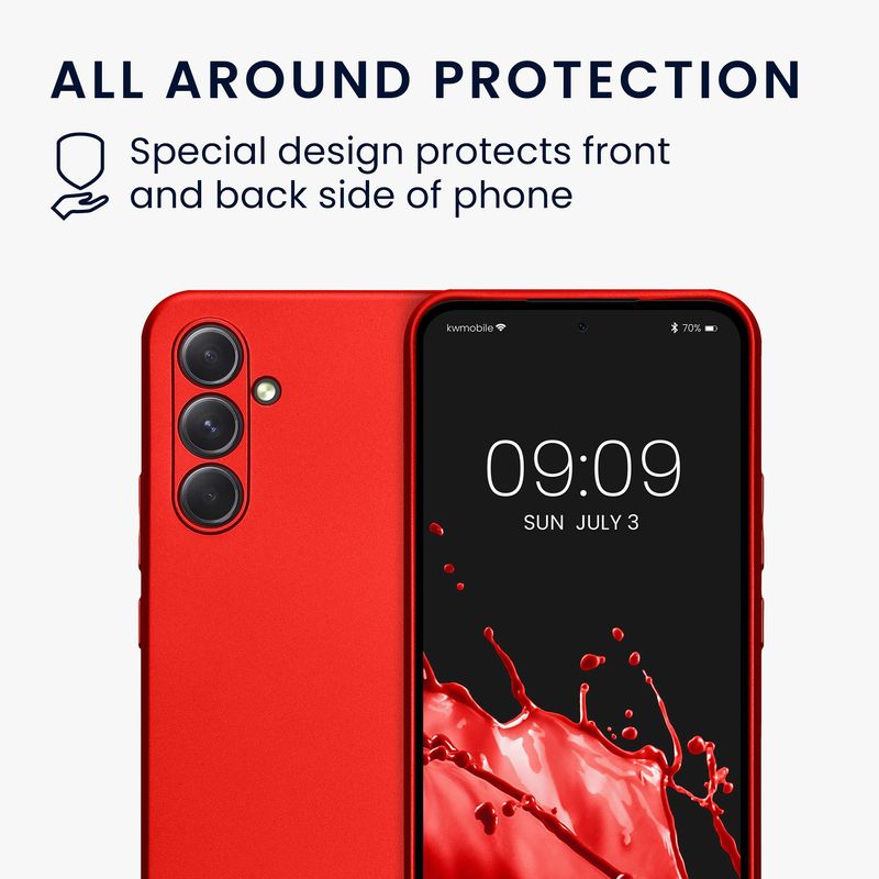 Laptop, Telefoane si Tablete - Telefoane mobile si accesorii - Accesorii Telefoane - Huse telefoane - Husa Kwmobile pentru Samsung Galaxy A54 5G, anti-alunecare, protectie la zgarieturi, silicon, rosu - Infinity.ro