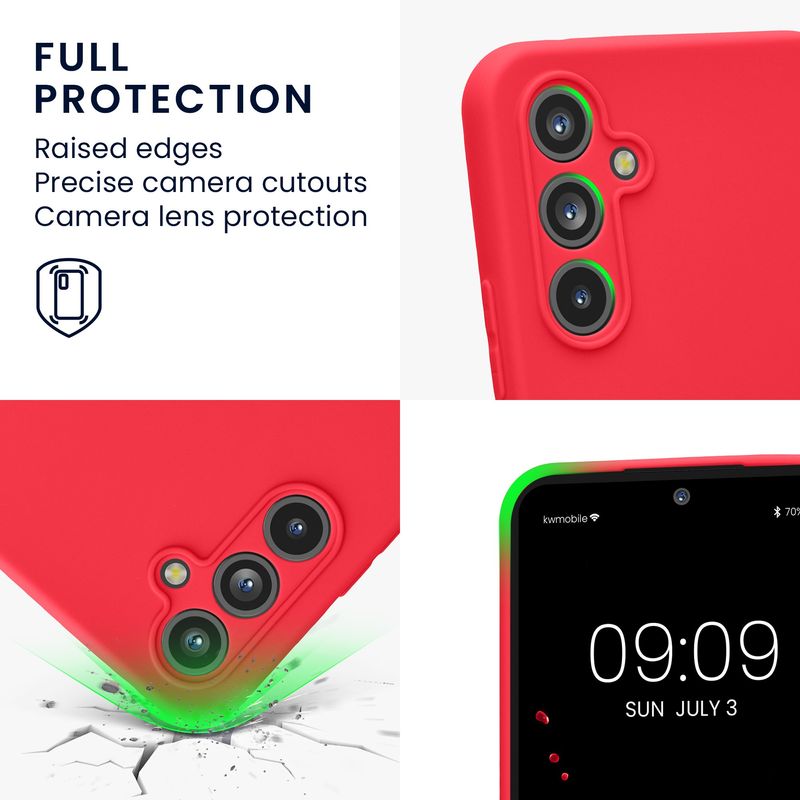 Laptop, Telefoane si Tablete - Telefoane mobile si accesorii - Accesorii Telefoane - Huse telefoane - Husa Kwmobile pentru Samsung Galaxy A54 5G, anti-alunecare, protectie la zgarieturi, silicon, roz neon - Infinity.ro
