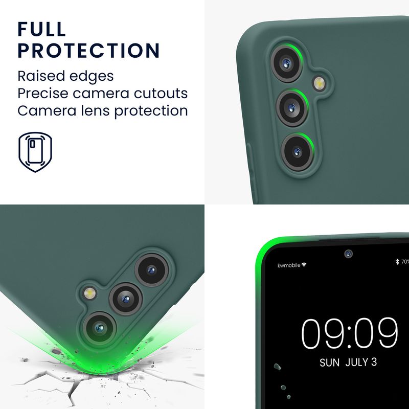 Laptop, Telefoane si Tablete - Telefoane mobile si accesorii - Accesorii Telefoane - Huse telefoane - Husa Kwmobile pentru Samsung Galaxy A54 5G, anti-alunecare, silicon, albastru verzui - Infinity.ro