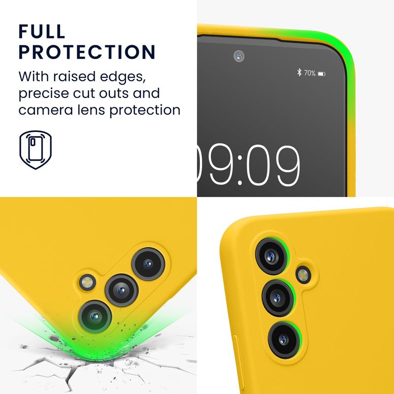 Laptop, Telefoane si Tablete - Telefoane mobile si accesorii - Accesorii Telefoane - Huse telefoane - Husa Kwmobile pentru Samsung Galaxy A54 5G, anti-alunecare, silicon, galben intens - Infinity.ro