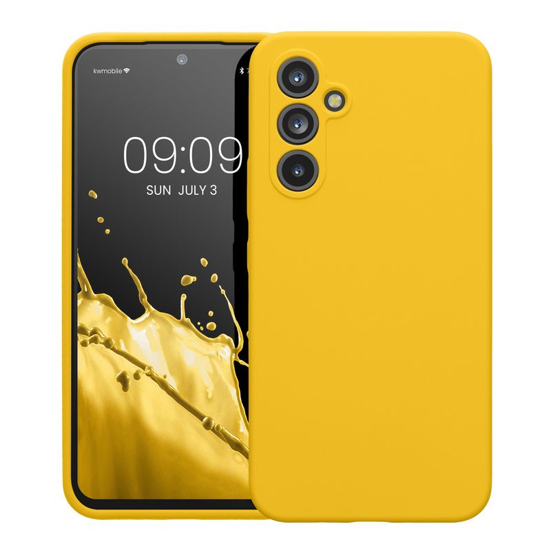 Laptop, Telefoane si Tablete - Telefoane mobile si accesorii - Accesorii Telefoane - Huse telefoane - Husa Kwmobile pentru Samsung Galaxy A54 5G, anti-alunecare, silicon, galben intens - Infinity.ro