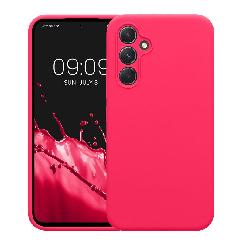 Laptop, Telefoane si Tablete - Telefoane mobile si accesorii - Accesorii Telefoane - Huse telefoane - Husa Kwmobile pentru Samsung Galaxy A54 5G, anti-alunecare, silicon, roz - Infinity.ro