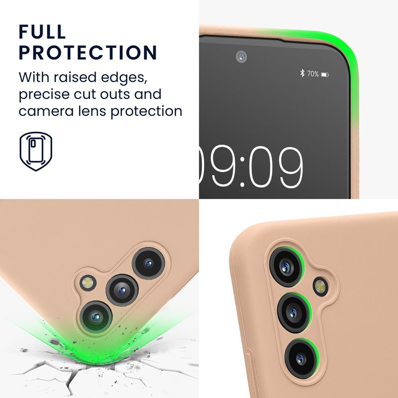 Laptop, Telefoane si Tablete - Telefoane mobile si accesorii - Accesorii Telefoane - Huse telefoane - Husa Kwmobile pentru Samsung Galaxy A54 5G, anti-alunecare, silicon, portocaliu piersica - Infinity.ro