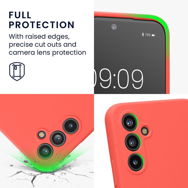 Laptop, Telefoane si Tablete - Telefoane mobile si accesorii - Accesorii Telefoane - Huse telefoane - Husa Kwmobile pentru Samsung Galaxy A54 5G, anti-alunecare, silicon, coral neon - Infinity.ro