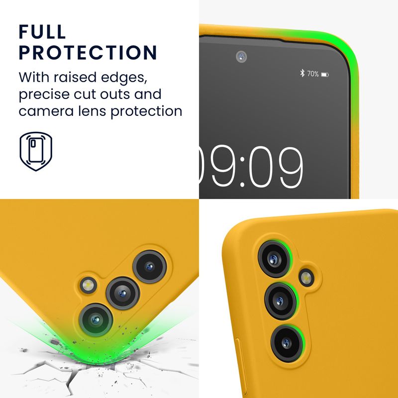 Laptop, Telefoane si Tablete - Telefoane mobile si accesorii - Accesorii Telefoane - Huse telefoane - Husa Kwmobile pentru Samsung Galaxy A54 5G, anti-alunecare, silicon, galben miere - Infinity.ro