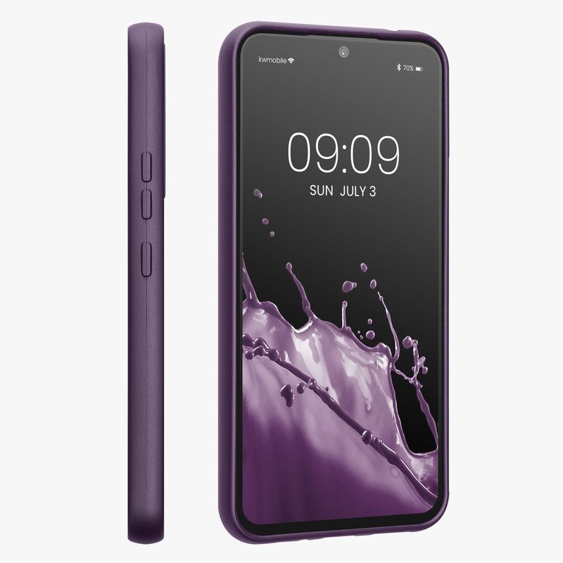 Laptop, Telefoane si Tablete - Telefoane mobile si accesorii - Accesorii Telefoane - Huse telefoane - Husa Kwmobile pentru Samsung Galaxy A54 5G, anti-alunecare, silicon, mov - Infinity.ro