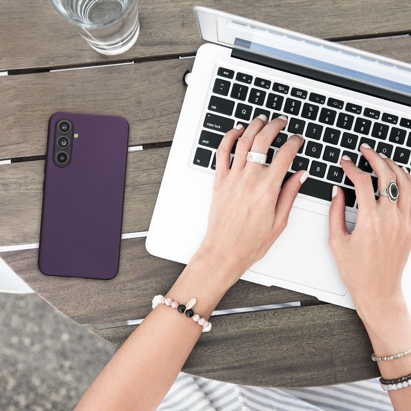 Laptop, Telefoane si Tablete - Telefoane mobile si accesorii - Accesorii Telefoane - Huse telefoane - Husa Kwmobile pentru Samsung Galaxy A54 5G, anti-alunecare, silicon, mov - Infinity.ro