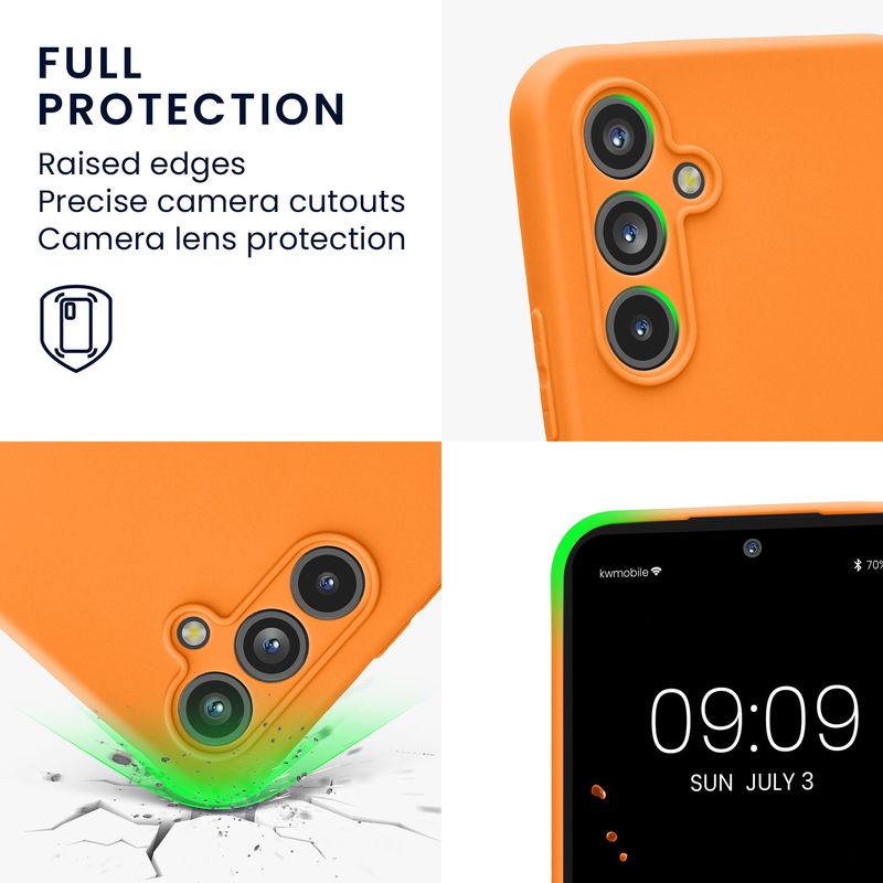 Laptop, Telefoane si Tablete - Telefoane mobile si accesorii - Accesorii Telefoane - Huse telefoane - Husa Kwmobile pentru Samsung Galaxy A54 5G, anti-alunecare, silicon, portocaliu - Infinity.ro
