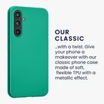 Laptop, Telefoane si Tablete - Telefoane mobile si accesorii - Accesorii Telefoane - Huse telefoane - Husa Kwmobile pentru Samsung Galaxy A54 5G, anti-alunecare, silicon, verde inchis metalizat - Infinity.ro