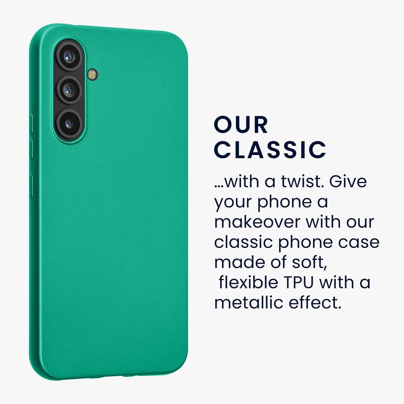 Laptop, Telefoane si Tablete - Telefoane mobile si accesorii - Accesorii Telefoane - Huse telefoane - Husa Kwmobile pentru Samsung Galaxy A54 5G, anti-alunecare, silicon, verde inchis metalizat - Infinity.ro