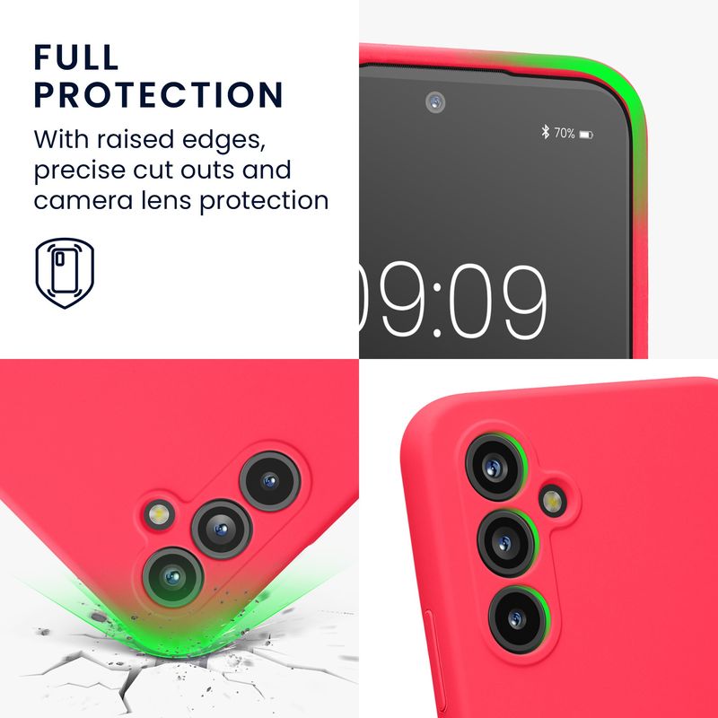 Laptop, Telefoane si Tablete - Telefoane mobile si accesorii - Accesorii Telefoane - Huse telefoane - Husa Kwmobile pentru Samsung Galaxy A54 5G, anti-alunecare, silicon, roz neon - Infinity.ro