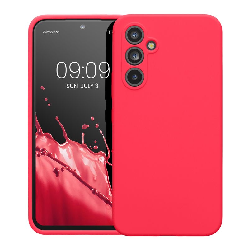 Laptop, Telefoane si Tablete - Telefoane mobile si accesorii - Accesorii Telefoane - Huse telefoane - Husa Kwmobile pentru Samsung Galaxy A54 5G, anti-alunecare, silicon, roz neon - Infinity.ro