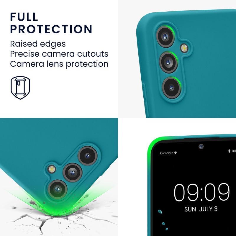 Laptop, Telefoane si Tablete - Telefoane mobile si accesorii - Accesorii Telefoane - Huse telefoane - Husa Kwmobile pentru Samsung Galaxy A54 5G, anti-alunecare, silicon, turcoaz mat - Infinity.ro
