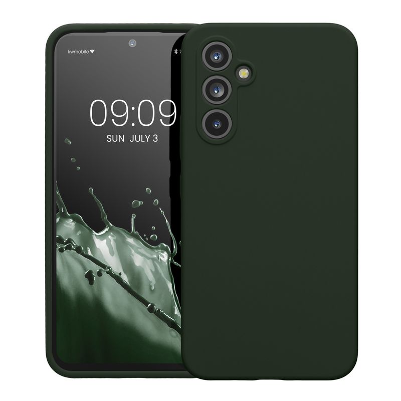 Laptop, Telefoane si Tablete - Telefoane mobile si accesorii - Accesorii Telefoane - Huse telefoane - Husa Kwmobile pentru Samsung Galaxy A54 5G, anti-alunecare, silicon, verde inchis mat - Infinity.ro