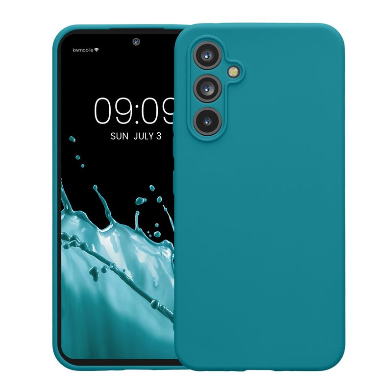 Laptop, Telefoane si Tablete - Telefoane mobile si accesorii - Accesorii Telefoane - Huse telefoane - Husa Kwmobile pentru Samsung Galaxy A54 5G, anti-alunecare, silicon, turcoaz mat - Infinity.ro