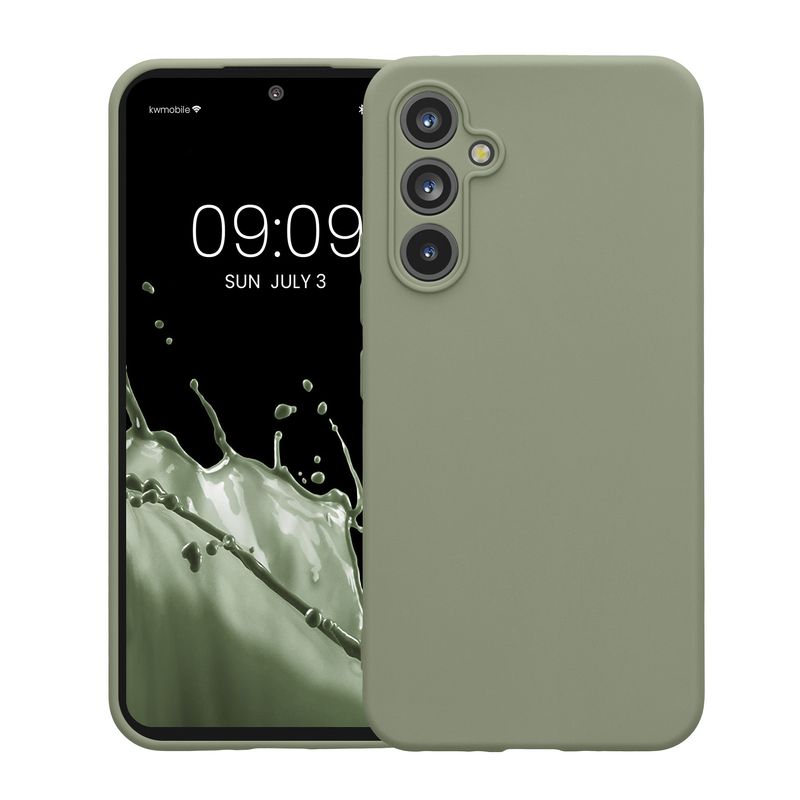 Laptop, Telefoane si Tablete - Telefoane mobile si accesorii - Accesorii Telefoane - Huse telefoane - Husa Kwmobile pentru Samsung Galaxy A54 5G, anti-alunecare, silicon, verde, gri - Infinity.ro