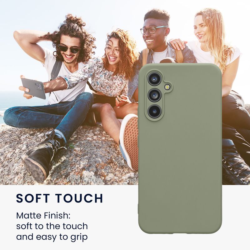 Laptop, Telefoane si Tablete - Telefoane mobile si accesorii - Accesorii Telefoane - Huse telefoane - Husa Kwmobile pentru Samsung Galaxy A54 5G, anti-alunecare, silicon, verde, gri - Infinity.ro