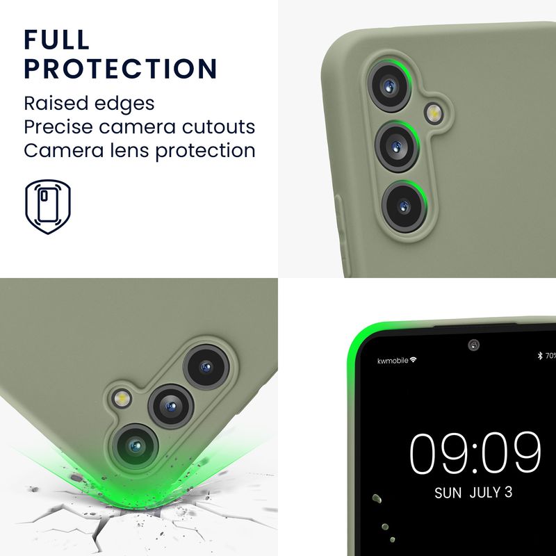 Laptop, Telefoane si Tablete - Telefoane mobile si accesorii - Accesorii Telefoane - Huse telefoane - Husa Kwmobile pentru Samsung Galaxy A54 5G, anti-alunecare, silicon, verde, gri - Infinity.ro