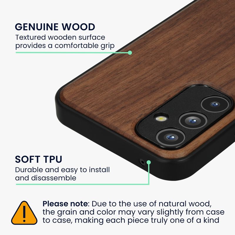 Laptop, Telefoane si Tablete - Telefoane mobile si accesorii - Accesorii Telefoane - Huse telefoane - Husa Kwmobile pentru Samsung Galaxy A54 5G, compatibilitate MagSafe, lemn, TPU, maro - Infinity.ro