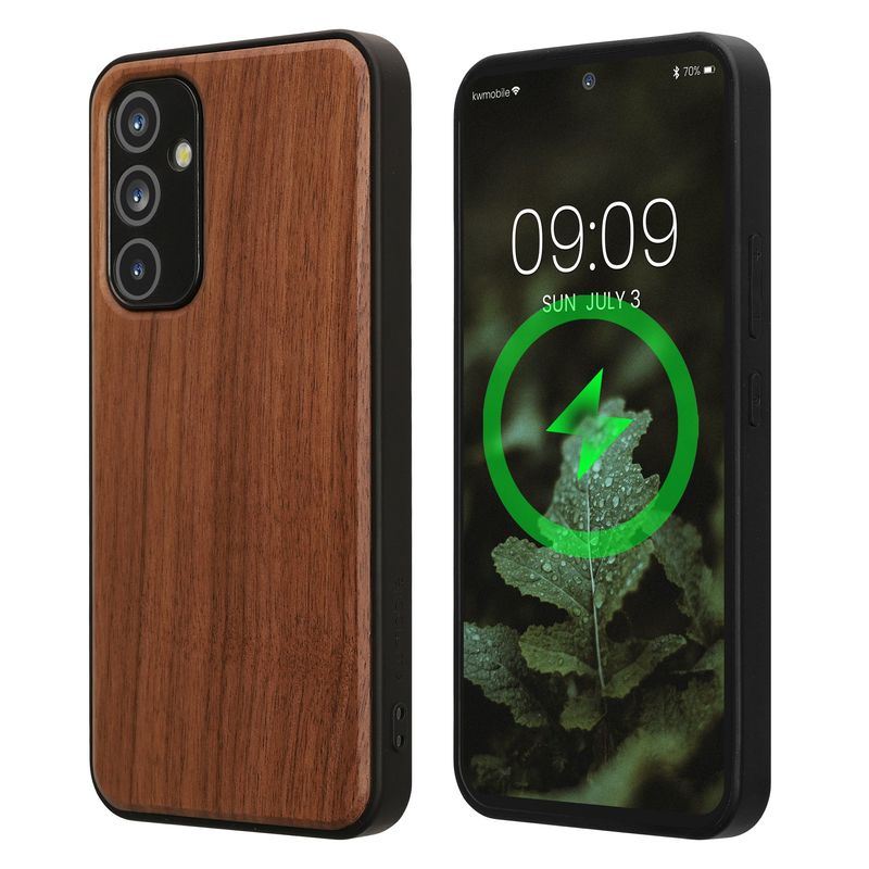 Laptop, Telefoane si Tablete - Telefoane mobile si accesorii - Accesorii Telefoane - Huse telefoane - Husa Kwmobile pentru Samsung Galaxy A54 5G, compatibilitate MagSafe, lemn, TPU, maro - Infinity.ro