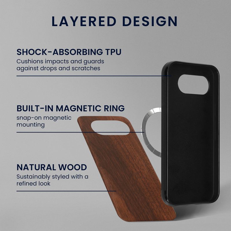 Laptop, Telefoane si Tablete - Telefoane mobile si accesorii - Accesorii Telefoane - Huse telefoane - Husa Kwmobile pentru Samsung Galaxy A54 5G, compatibilitate MagSafe, lemn, TPU, maro - Infinity.ro