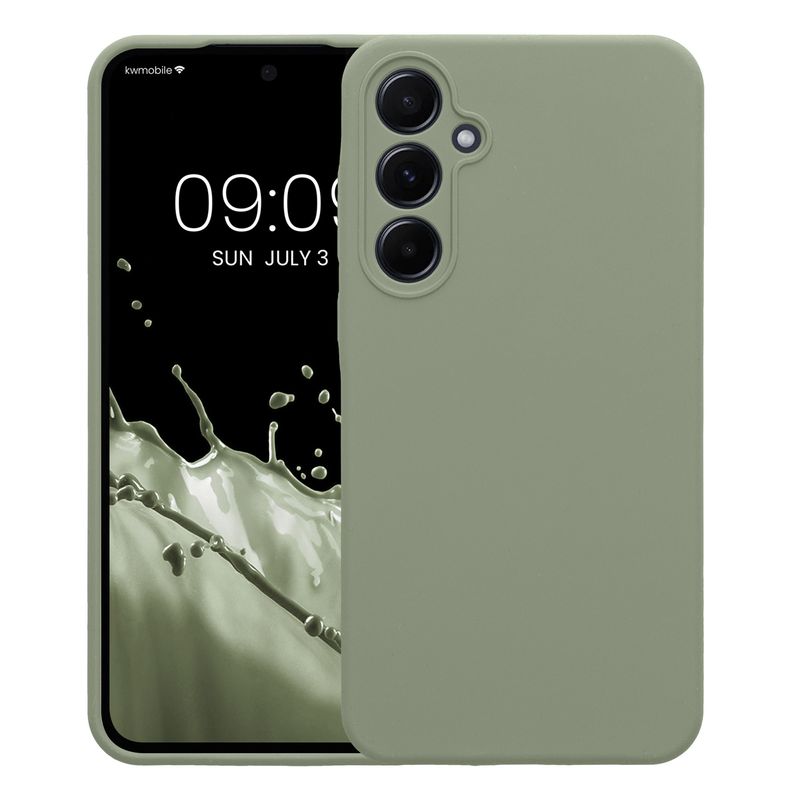 Laptop, Telefoane si Tablete - Telefoane mobile si accesorii - Accesorii Telefoane - Huse telefoane - Husa Kwmobile pentru Samsung Galaxy A55 5G, anti-alunecare, protectie la socuri, silicon, verde - Infinity.ro