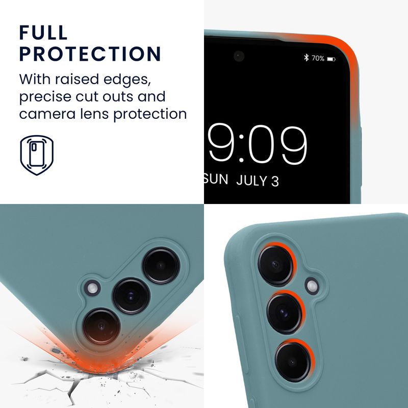 Laptop, Telefoane si Tablete - Telefoane mobile si accesorii - Accesorii Telefoane - Huse telefoane - Husa Kwmobile pentru Samsung Galaxy A55 5G, anti-alunecare, protectie la socuri, silicon, albastru - Infinity.ro