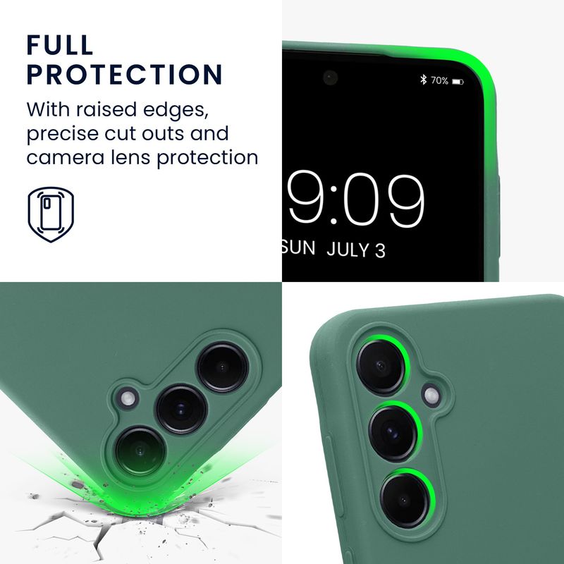 Laptop, Telefoane si Tablete - Telefoane mobile si accesorii - Accesorii Telefoane - Huse telefoane - Husa Kwmobile pentru Samsung Galaxy A55 5G, anti-alunecare, anti-amprenta, silicon, verde - Infinity.ro