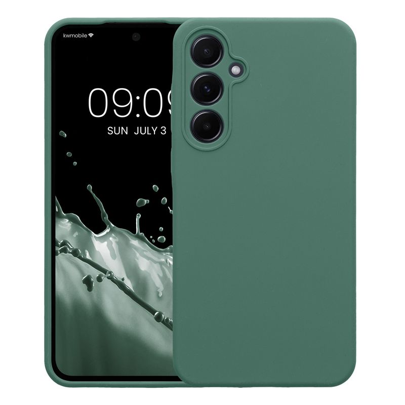 Laptop, Telefoane si Tablete - Telefoane mobile si accesorii - Accesorii Telefoane - Huse telefoane - Husa Kwmobile pentru Samsung Galaxy A55 5G, anti-alunecare, anti-amprenta, silicon, verde - Infinity.ro