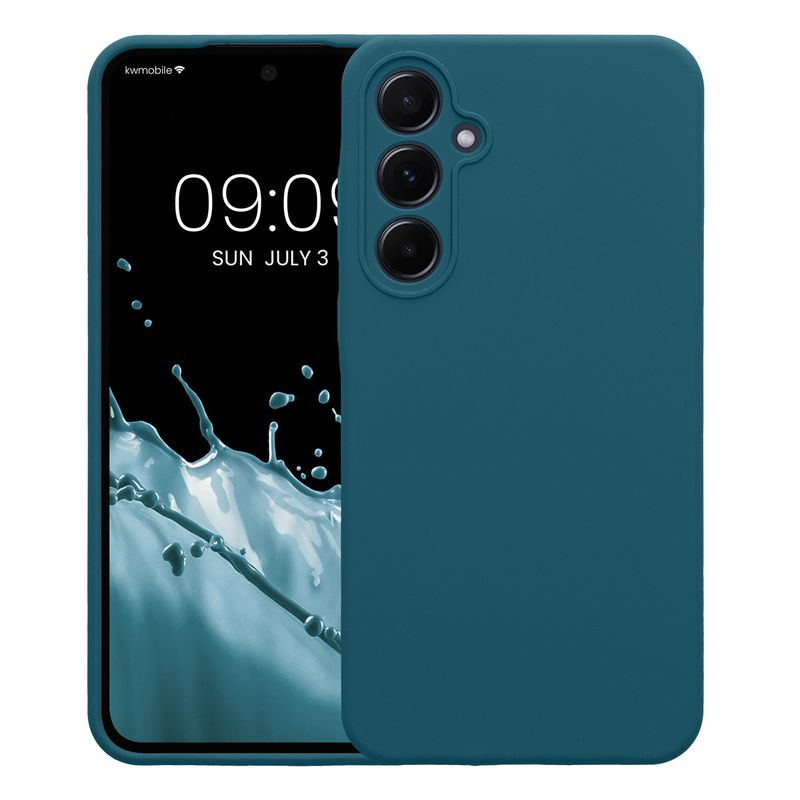 Laptop, Telefoane si Tablete - Telefoane mobile si accesorii - Accesorii Telefoane - Huse telefoane - Husa Kwmobile pentru Samsung Galaxy A55 5G, anti-alunecare, anti-amprenta, silicon, albastru - Infinity.ro